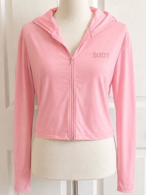 Body Pink Hooded Zip Jacket for Women